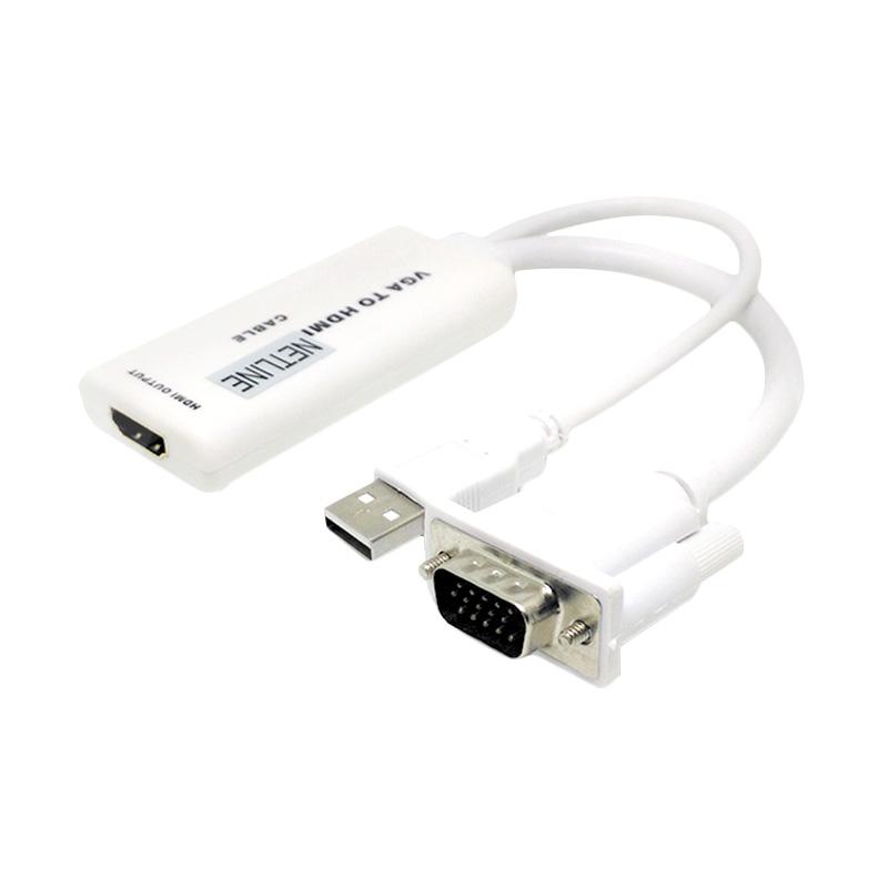 Jual Netline VGA + Audio to HDMI Converter Cable Kabel Converter