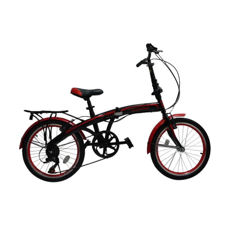 Jual Evergreen Folding Bike Sepeda Lipat - Black [20 Inch Jual Evergreen Folding Bike Sepeda Lipat - Black [20 Inch
