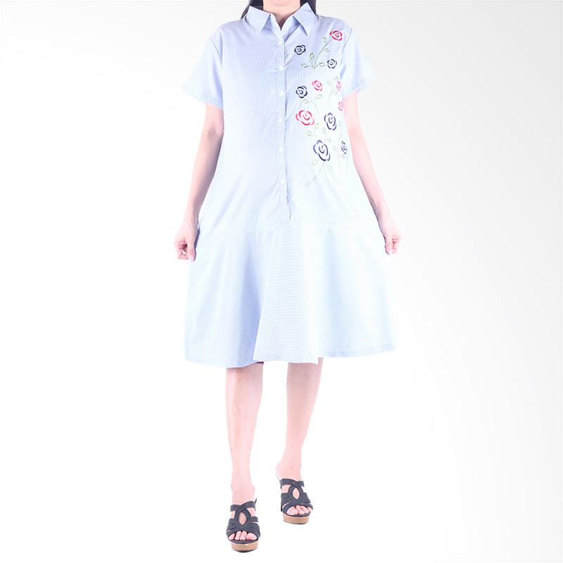 Jual HMILL D1403 Dress Ibu Hamil - Biru Online - Harga