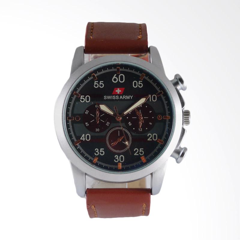 jual swiss army analog jam tangan pria brown sax 1137 jual swiss army analog jam tangan pria brown sax 1137