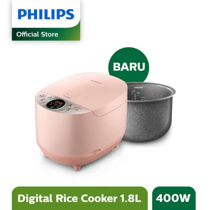 Promo Philips Digital Rice Cooker 1.8 L HD4515/90 Pink Soft Blossom