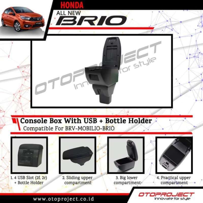 Jual armrest / console box mobil Honda BRIO OTOPROJECT di Seller HRV
