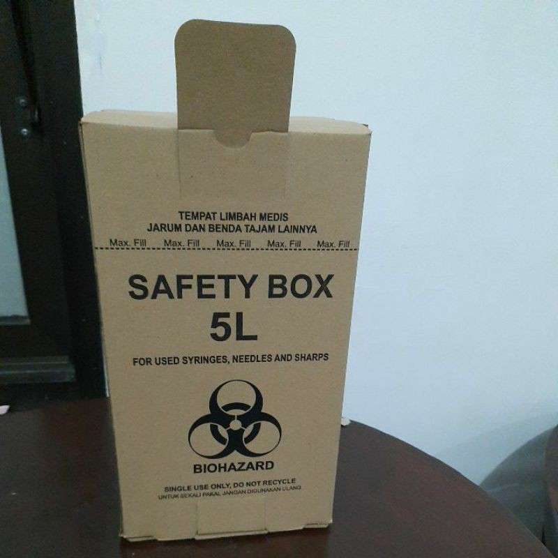 Jual SAFETY BOX 5L / BIOHAZARD / TEMPAT LIMBAH JARUM SUNTIK di Seller