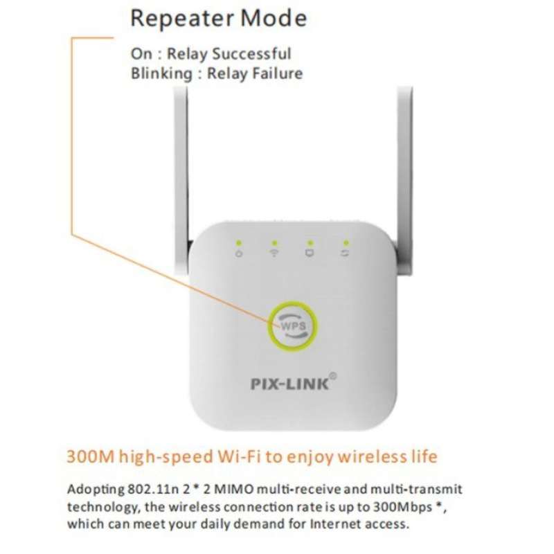 Jual PIX-LINK Wifii Router Repeater Wireless 300M Penguat Sinyal LV ...
