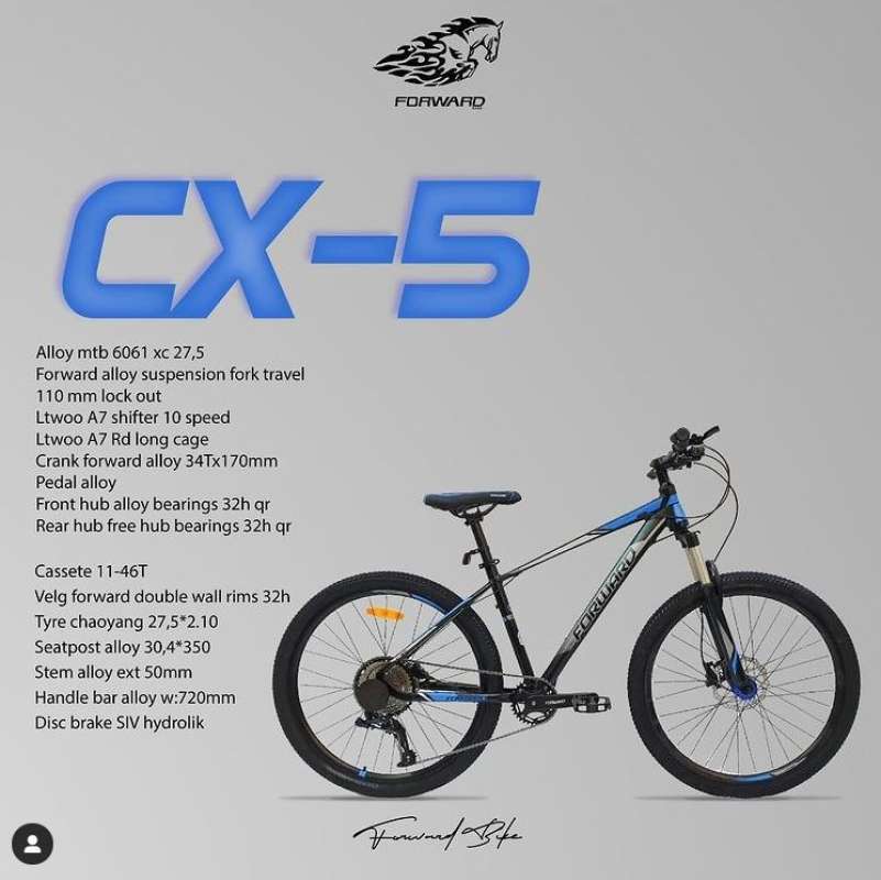 Jual Sepeda MTB Forward CX-5 Ukuran 27,5 Inch 10 Speed Alloy di Seller ...