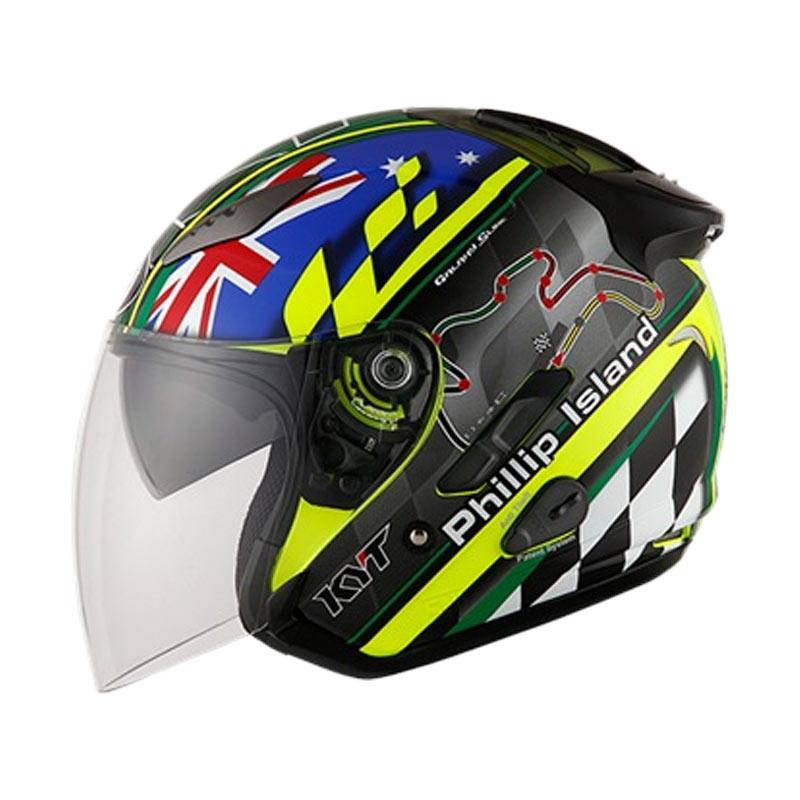 Jual KYT Galaxy Slide Philip Island Circuit Helm Half Face Yellow