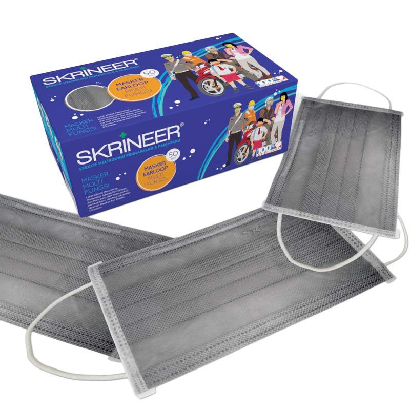 Jual Skrineer Earloop Grey Mask [50S/ 1 Ply] Online