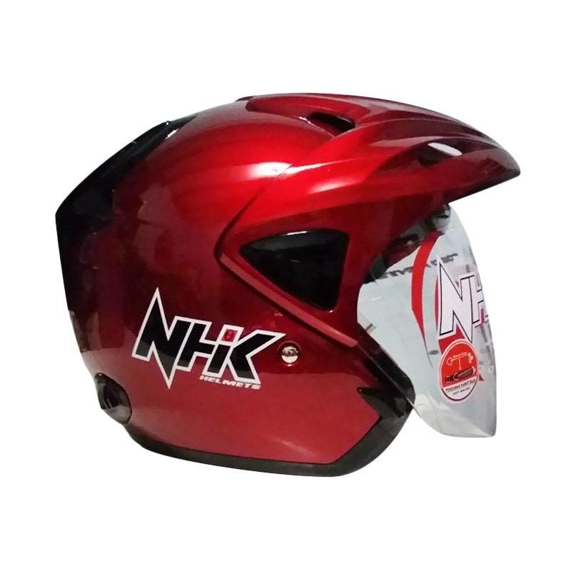 Jual NHK Predator Double Visor Helm Half Face Red Maroon XXL Red Maroon di Seller Dunia Helm