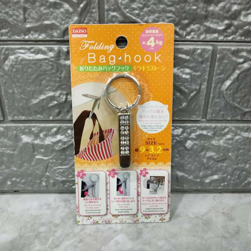 Jual Daiso Japan folding Bag Hook Gantungan Jepit Tas melindungi