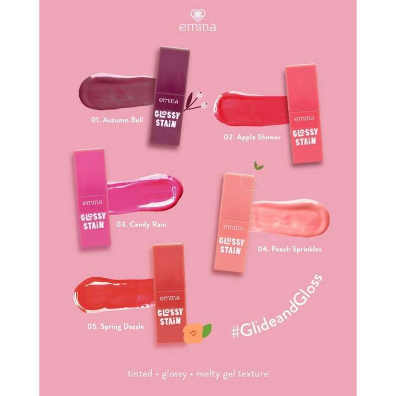 Promo Emina Glossy Stain Glosy Stain 3gr Lip Tint Liptint Gloss 01