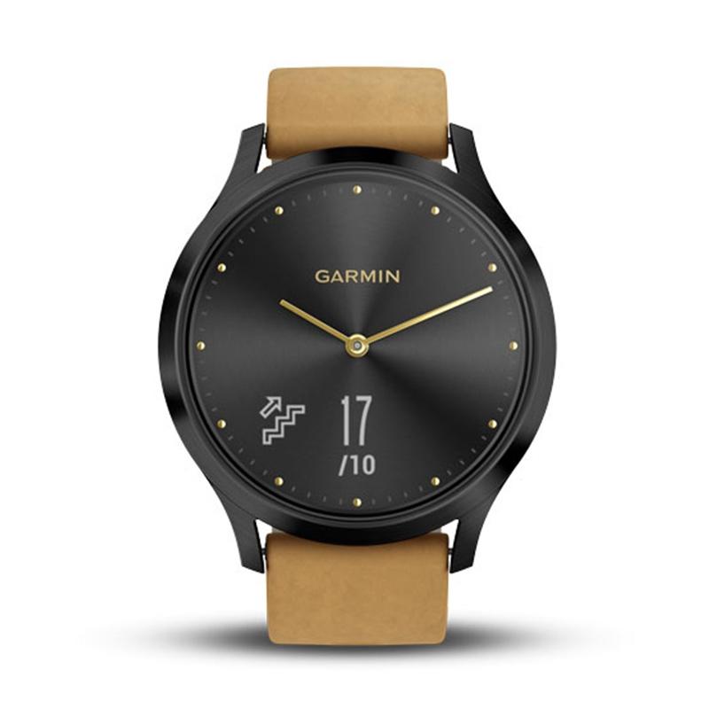 Jual Garmin Vivomove HR Premium - Onyx Black with Tan
