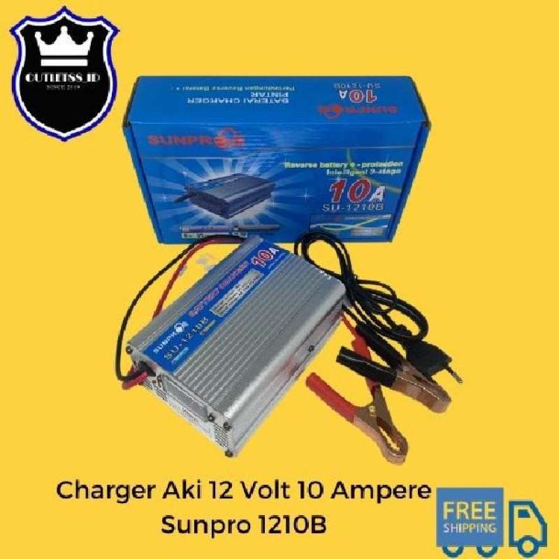 Jual Alat cas Aki 12V 10 Ampere Sunpro SU 1210B Charger Aki 12V 10A