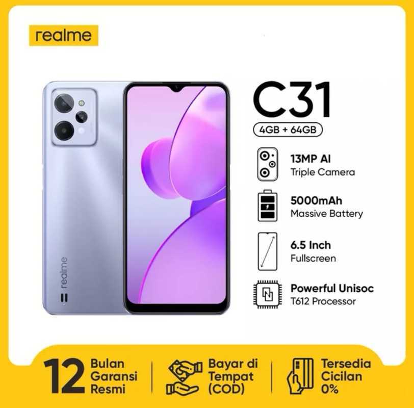 Jual REALME C31 4+64GB [Unisoc T612 Processor |5000mAh Massive Battery ...