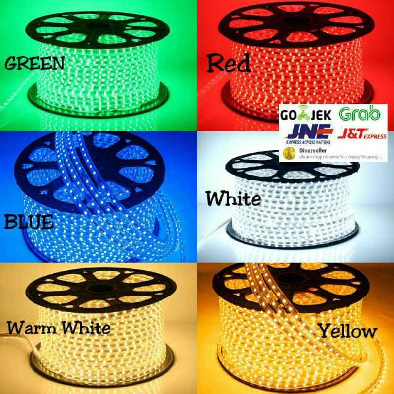 Jual LED SELANG 5050 10 METER + SOKET AC220V IP65 (TINGGAL COLOK LISTRIK) - Warm White di Seller