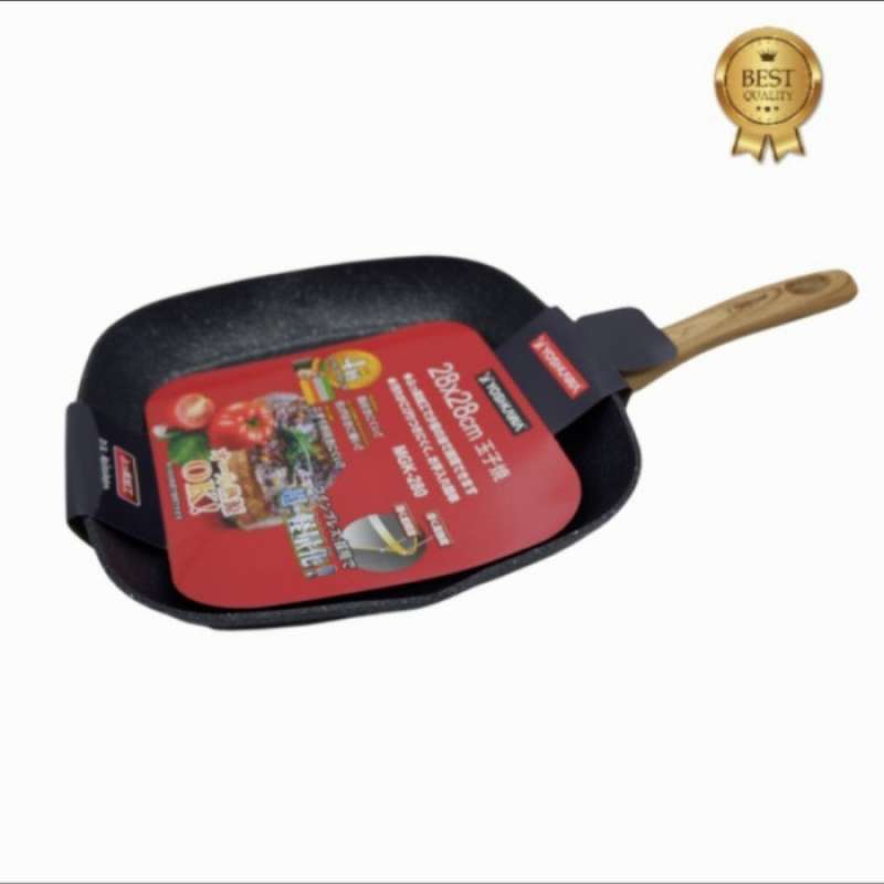 Promo Yoshikawa MGK280 28cm Grill Pan Marble Induksi Griller Panggangan