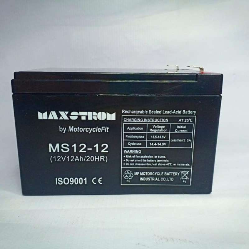 Promo Aki Sepeda Listrik 12V 12Ah 12V12Ah Maxstrom Accu Kering Battery