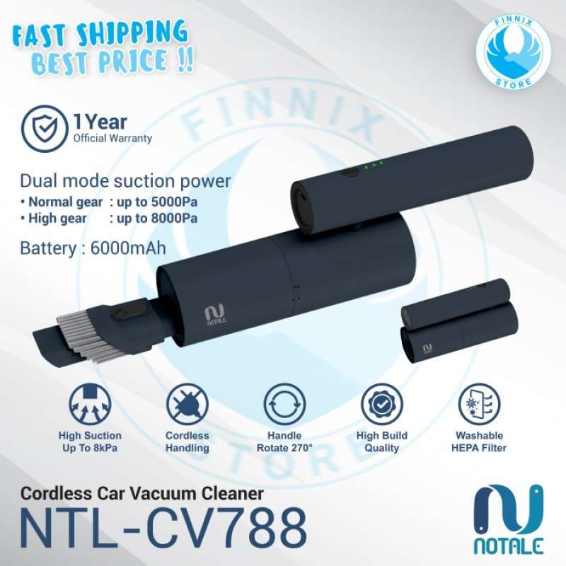 Jual Notale Portable Car Vacuum Cleaner Mobil 8000kpa Penyedot Debu