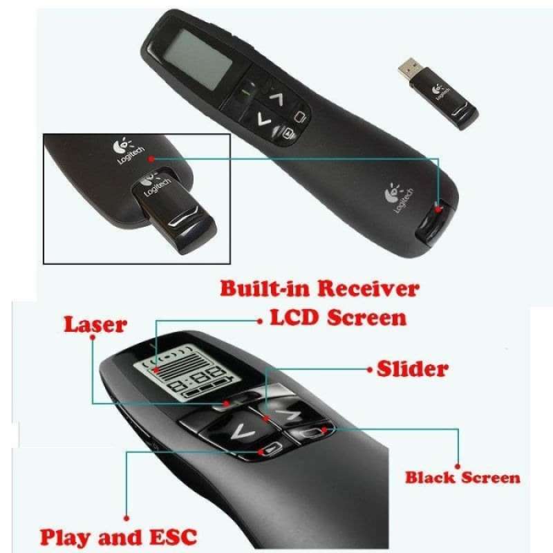 Jual LOGITECH R800 Wireless Presenter Remote with Green Laser Pointer R