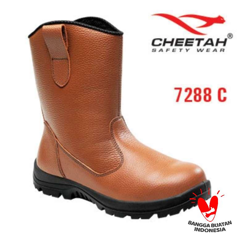 Jual Cheetah 7288 Double Sol Polyurethane - Safety Shoes Man - 6 BROWN