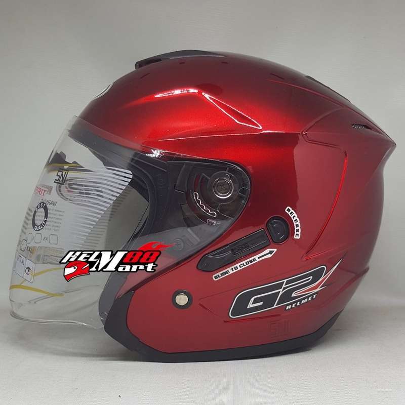Jual G2 Optimax Helm Half Face Double Visor di Seller GROSIR HELM INDO