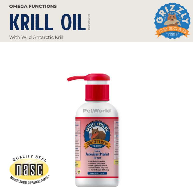 Promo Grizzly Krill Oil 4Oz Dog Fish Oil Vitamin Minyak Ikan Anjing