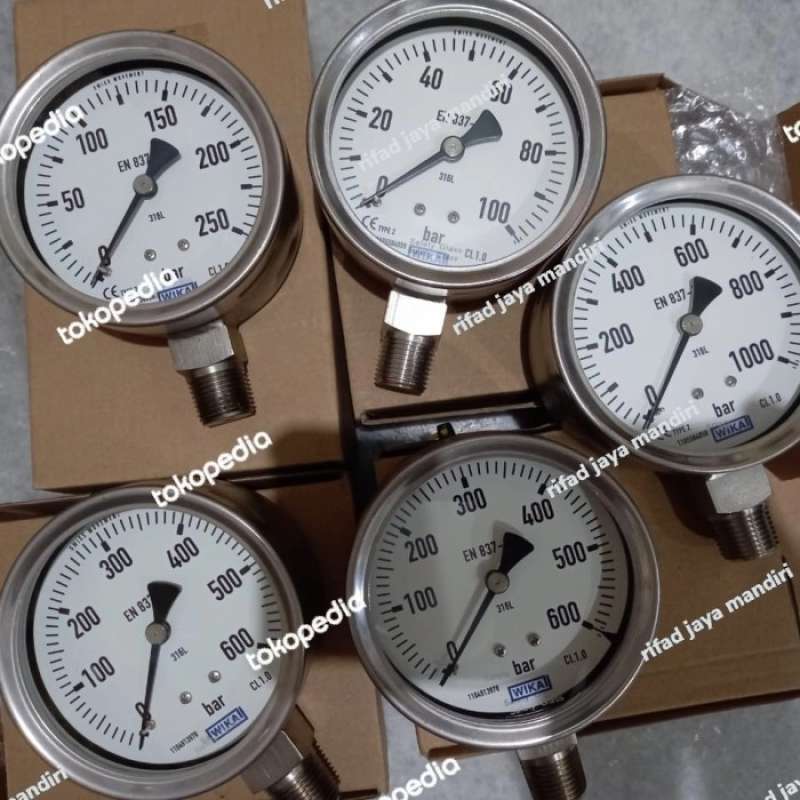Jual Pressure Gauge Wika 1000 Bar Full Stainless Size 4 Inci Di Seller