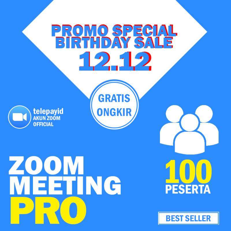Jual [TERMURAH] Zoom Meeting Pro : 100 Peserta Online