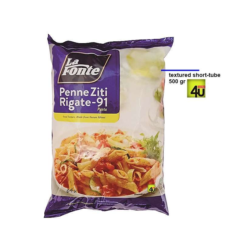 Jual La Fonte PENNE ZITI RIGATE Textured Tube Pasta [500 gr] di Seller
