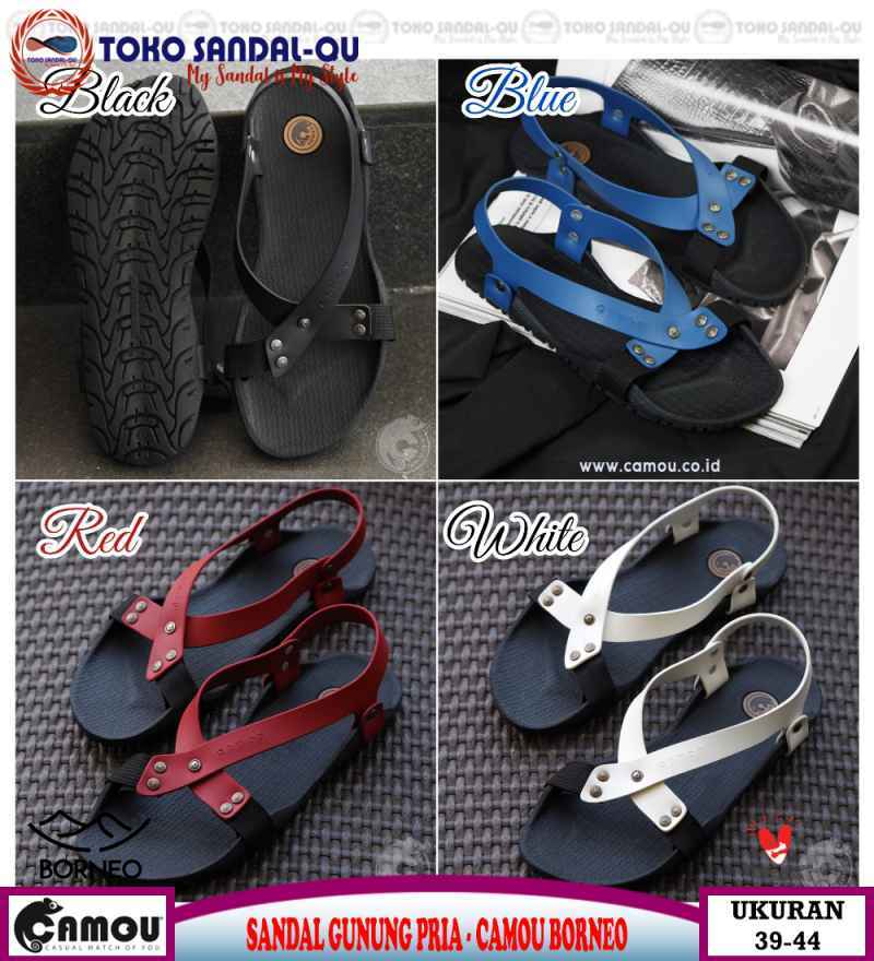 barakastore borneo biru sandal gunung casual pria camou sendal kasual outdoor hiking