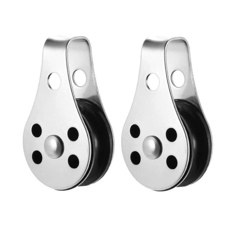 2-Pack Stainless Steel & Nylon Marine Pulley Blocks - 59x26mm, For Kayak, Boat, Rope Systems (316 Stainless)