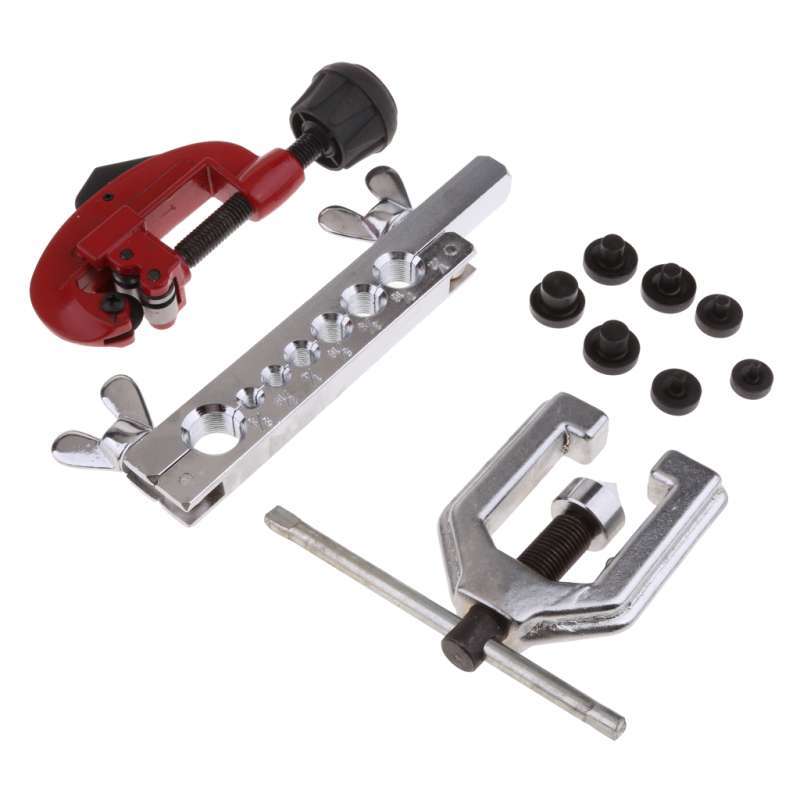 Promo Imperial Pipe Double Flaring Tool Kit Mechanic Brake Plumber + Tube Cutter Diskon 33 di
