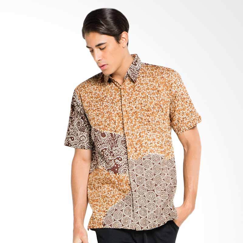 Jual Batik Aksen Tropis Hem Pendek Acak Matahari Kemeja 