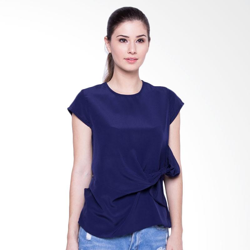 jual fbw ribbon blouse atasan wanita navy jual fbw ribbon blouse atasan wanita navy