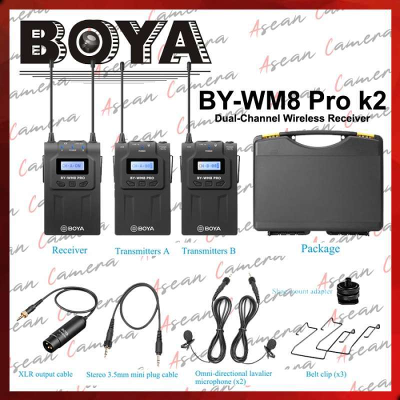 Jual BOYA BYWM8 ProK2 UHF DualChannel Wireless Microphone ORIGINAL