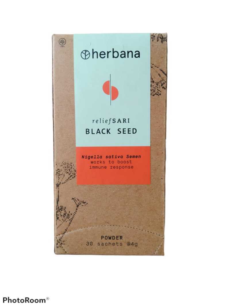 Jual Herbana Relief Sari black seed / Powder Jinten Hitam Isi 30