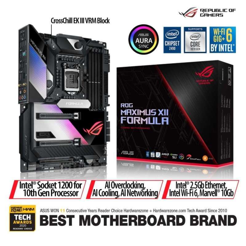 Jual ASUS ROG Maximus XII Formula Intel Z490 LGA 1200 Gaming