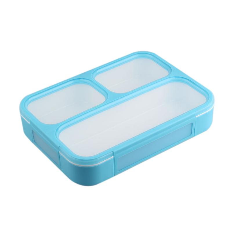 jual yooyee 579 grid bento box kotak makan biru sekat 3 jual yooyee 579 grid bento box kotak makan biru sekat 3