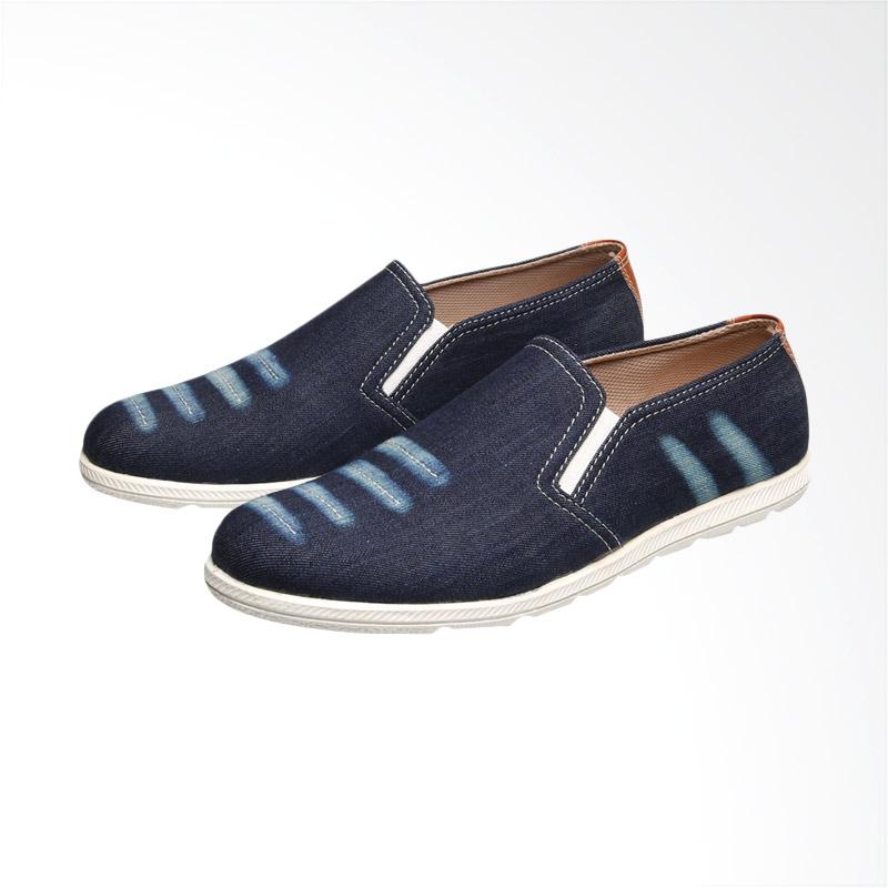 jual bsm soga slip on pria blue denim bii 002 jual bsm soga slip on pria blue denim bii 002