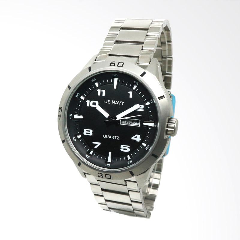 jual us navy jam tangan pria silver black 62238 jual us navy jam tangan pria silver black 62238
