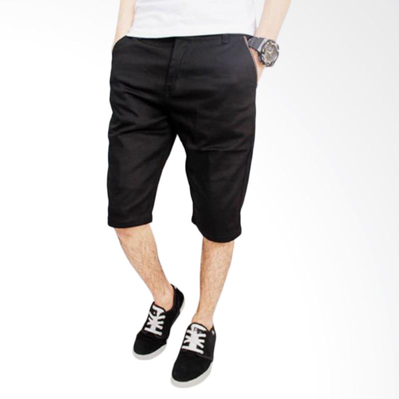 Jual DEcTionS Chino  Stretch  Celana  Pendek Pria  Hitam 