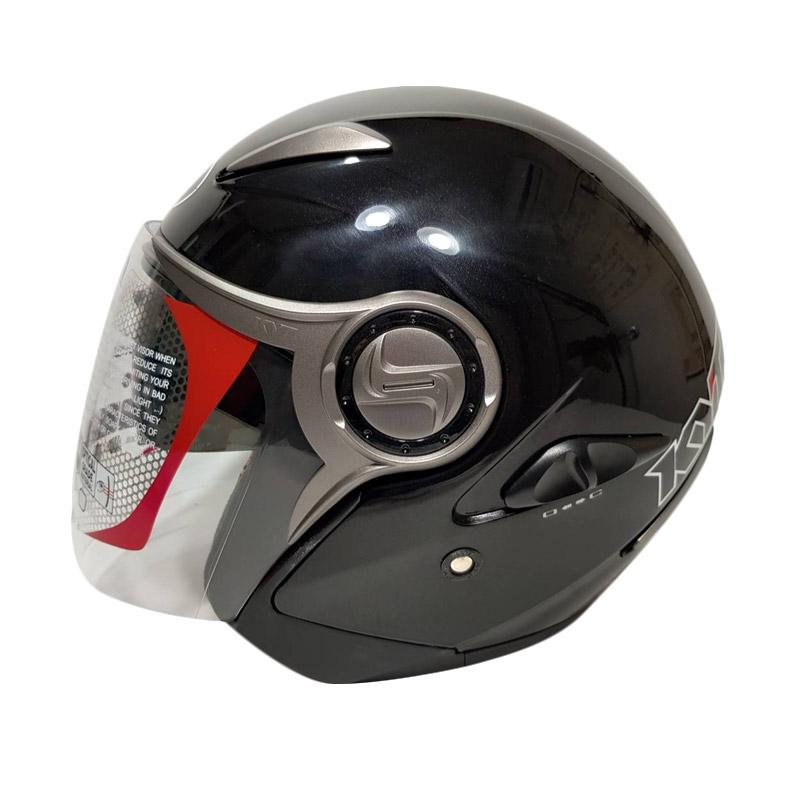 Jual KYT Renova Solid Double Visor Helm Half Face Black XL di