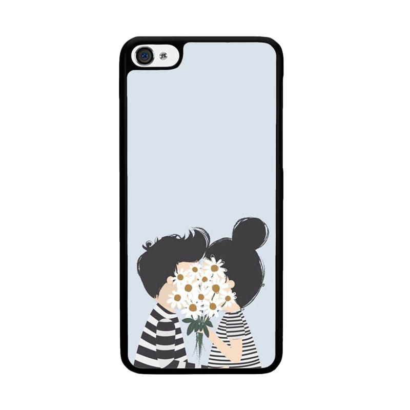 Jual Acc Hp Black White Stripes Blue Grey Daisies Couple 