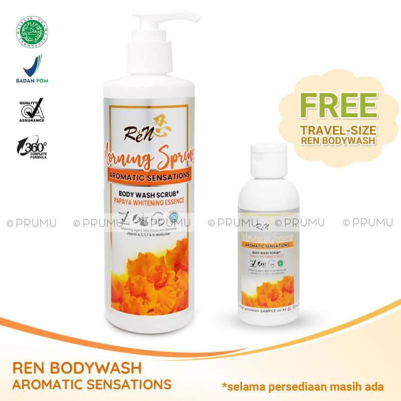 Jual REN Morning Spring Body Wash Scrub - Sabun Cair Pepaya - Shower ...