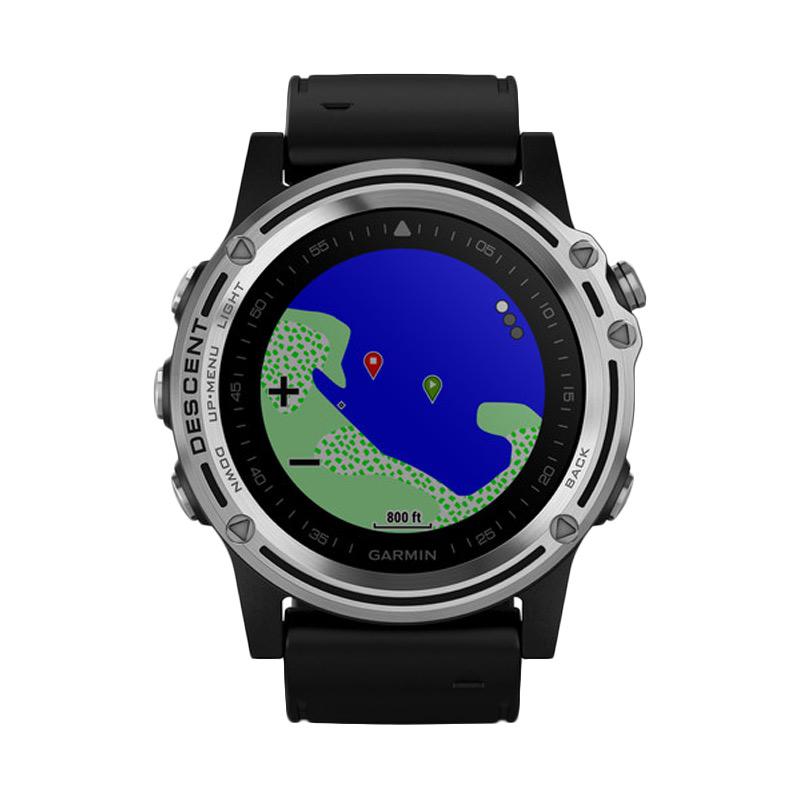 Jual Garmin Descent MK 1 Smartwatch with Black Band - Silver - Silver