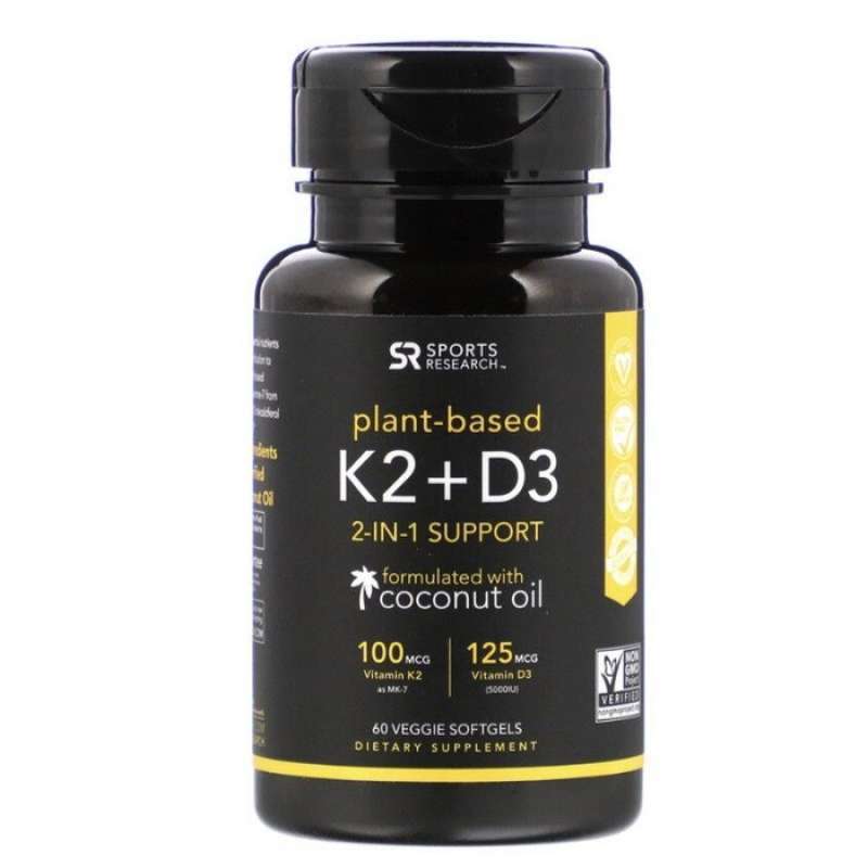 Jual [VITAMIN IMUN] Sports Research Vitamin K2 + D3 60 VegSoft Plant