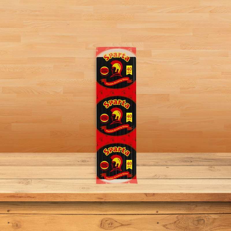 Jual Sparta Sedotan Bengkok Hitam / Plastic Straw Flexible di Seller