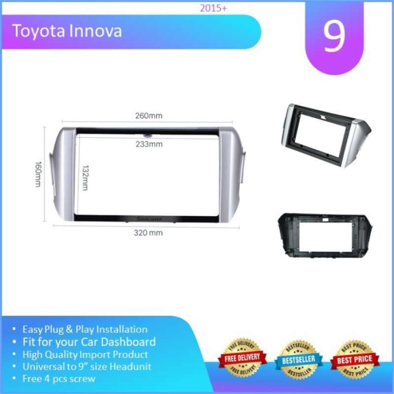 Jual Frame Head Unit Android Headunit 9 Inch Toyota Innova Reborn 2015 