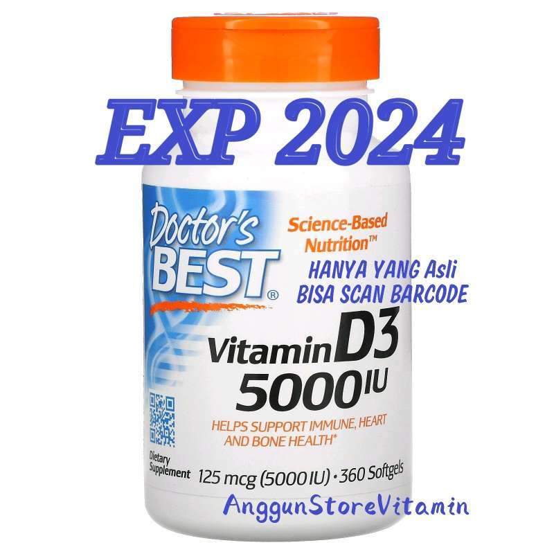 Jual Doctor best Vitamin D3 5000 iu Doctors Best D3 5000 iu isi 180 ...