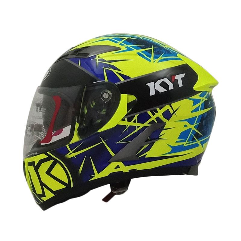Jual KYT Vendetta 2 Spike Helm Full Face Yellow Fluo Blue L di