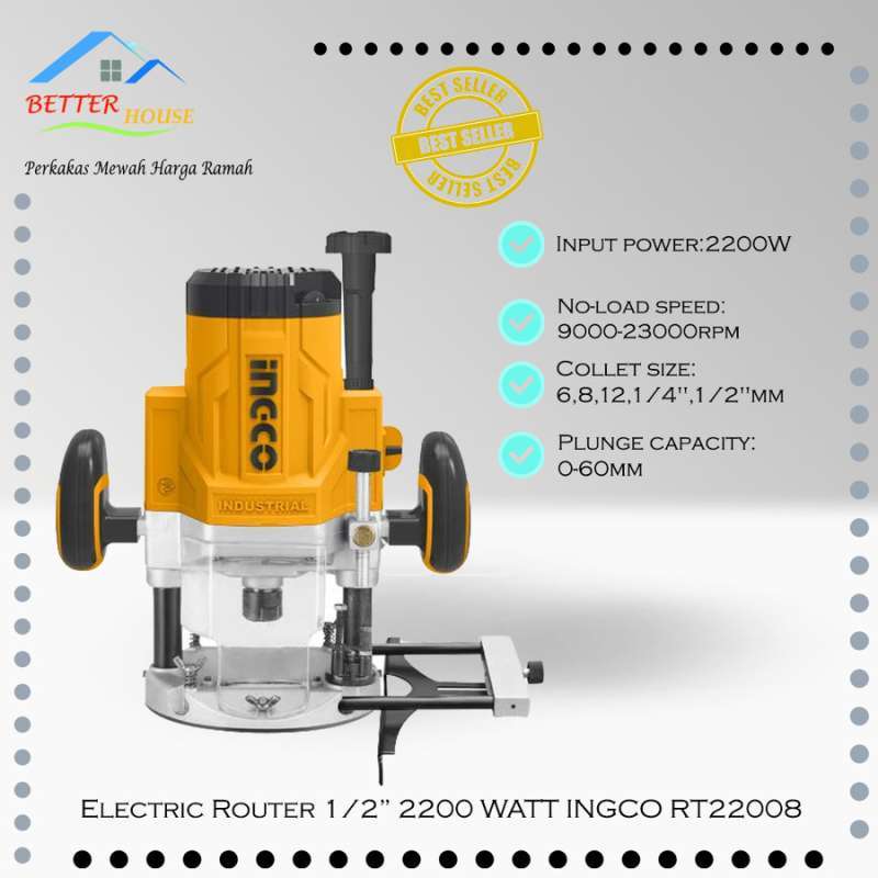 Jual Mesin Router Profil AS 1-2 12mm INGCO RT22001 di Seller Better ...